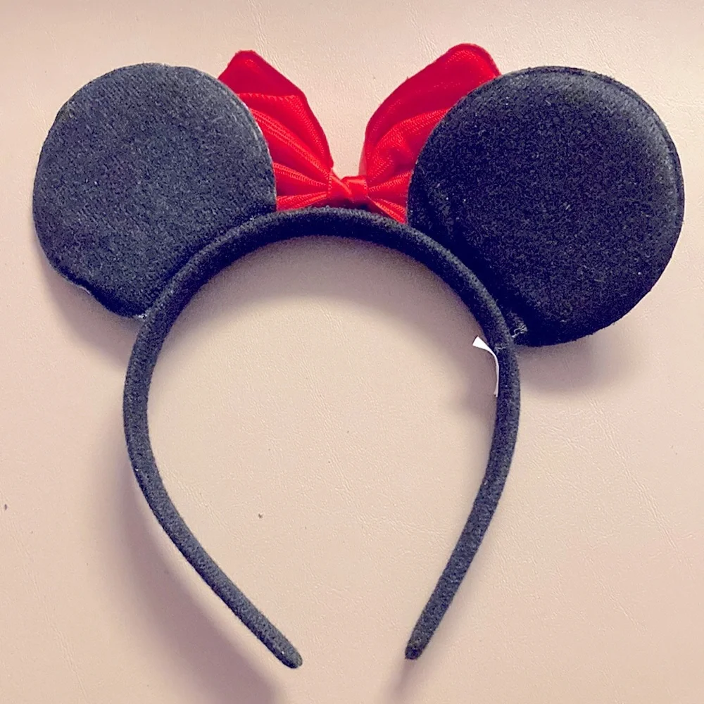 Disney Minnie Mouse Ears Polka Dot Bow Red White